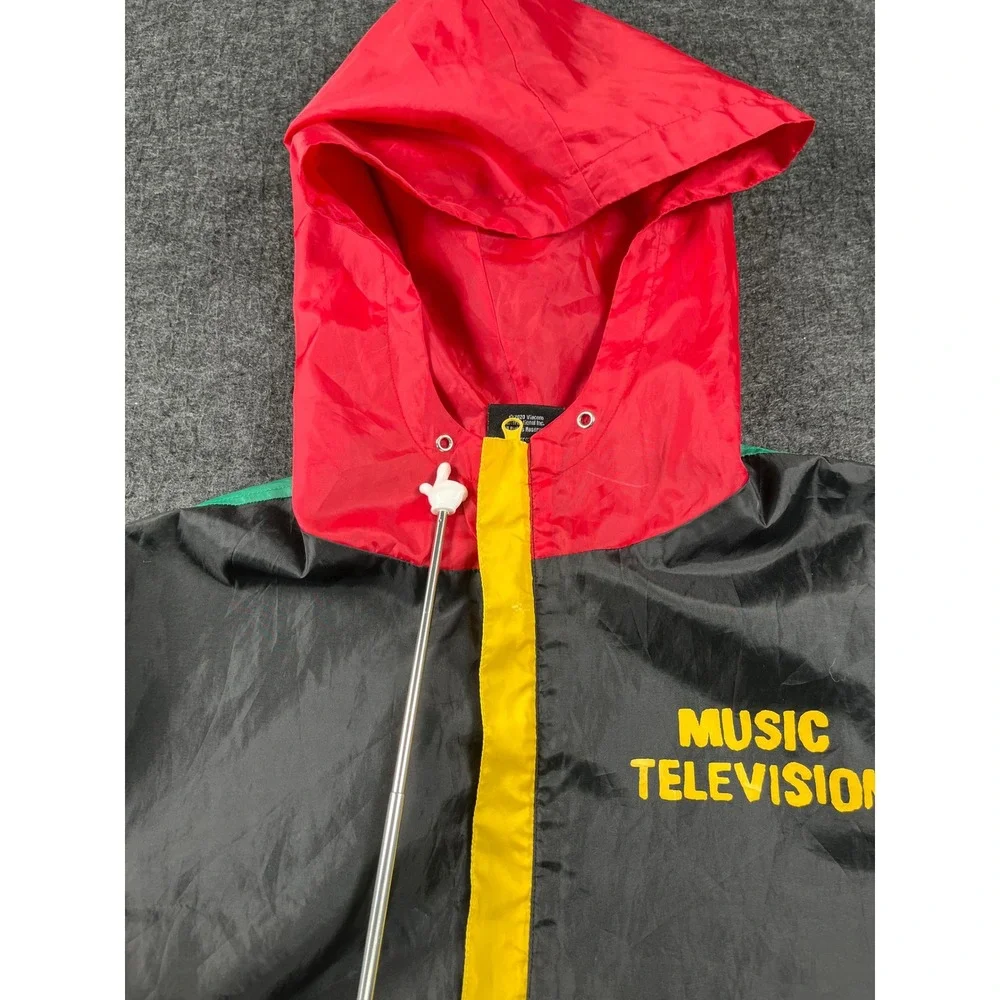 MTV Windbreaker Jacket Mens L Multi Color Excellent Vintage Style Colorblock